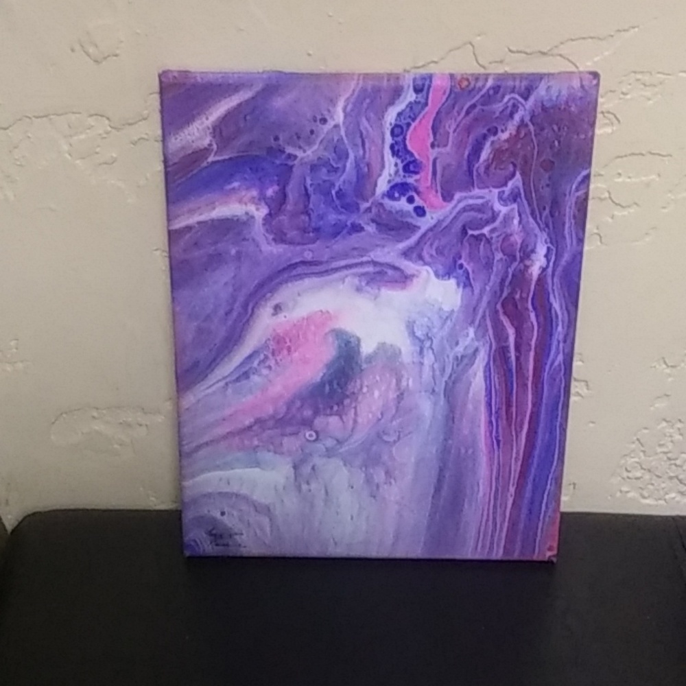 Acrylic paint pour paintings